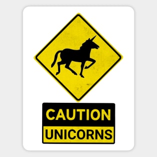 Caution Unicorns Magnet